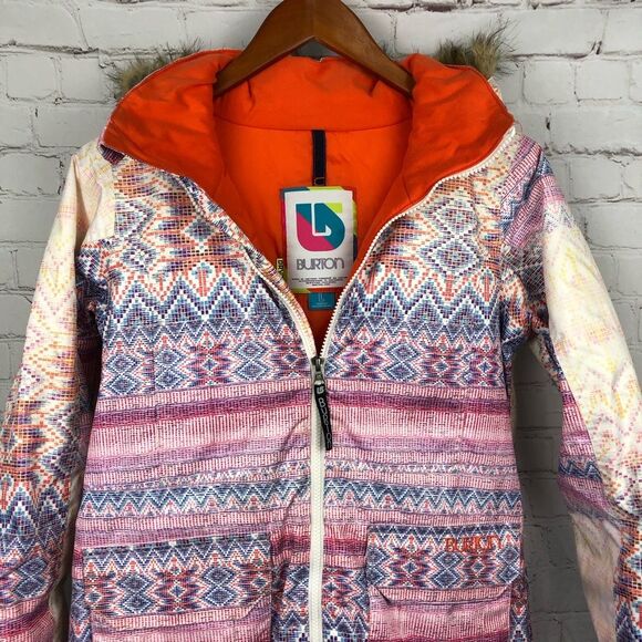 Burton Winter Coat Multicolor Zip Up Jacket Youth Sz Large (14/16)